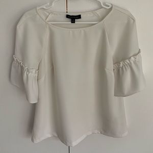 White Silk Banana Republic Drop Shoulder Top